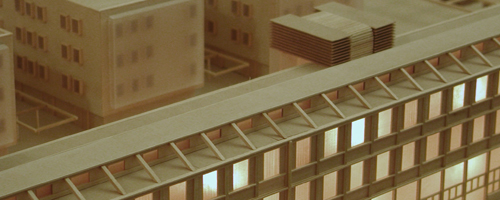 Immagine modello architettonico del progetto di recupero delle Officine Ferroviare Savigliano