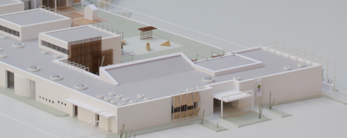 Immagine di un Modello architettonico del progetto di scuola materna ad integrazione di attuale asilo nido  aziendale Ferrero "IL NIDO" ad Alba