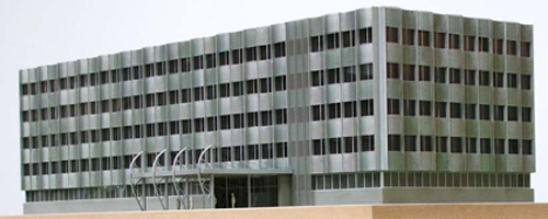 Immagine del modello architettonico di un palazzo per uffici IVECO