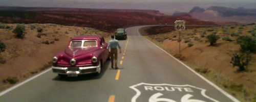 Foto di un modello museale in una installazione del Museo dell'automobile di Torino